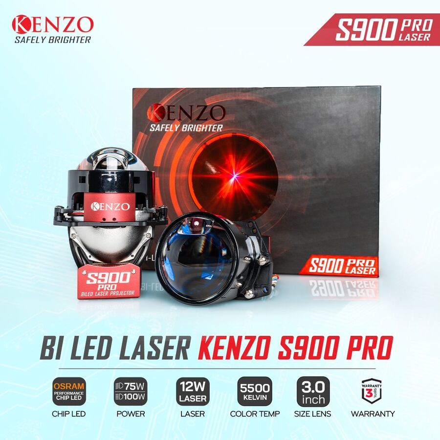 Nâng cấp ánh sáng Toyota Hilux với Bi Led Kenzo S900 Pro Laser