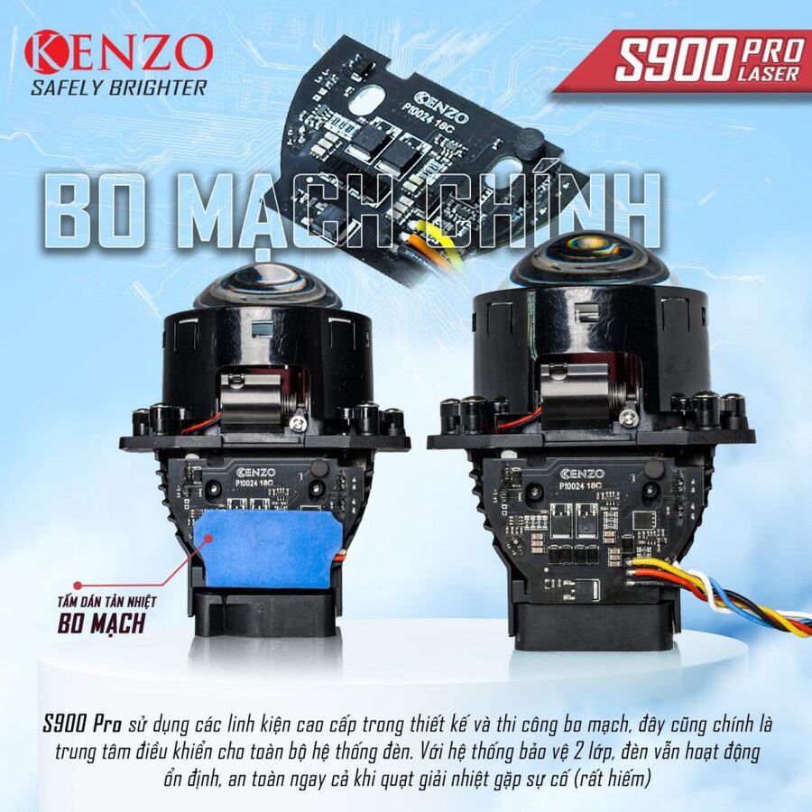 Nâng cấp ánh sáng Toyota Hilux với Bi Led Kenzo S900 Pro Laser