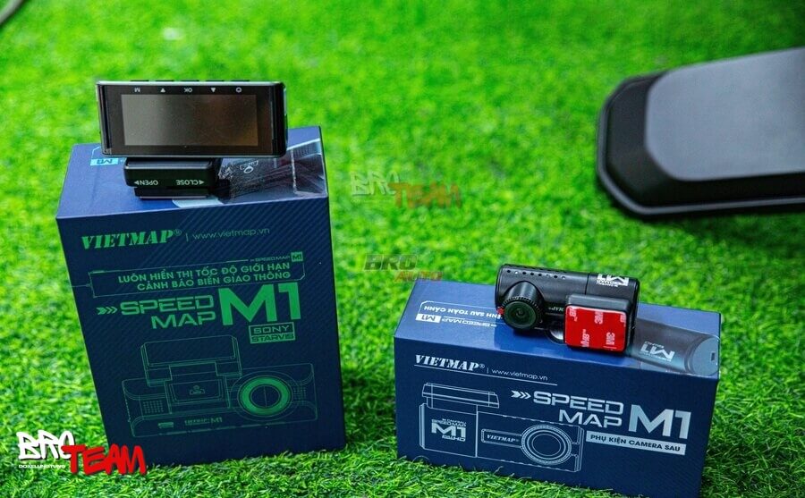 VF3 lắp Camera hành trình trước sau Vietmap Speedmap M1