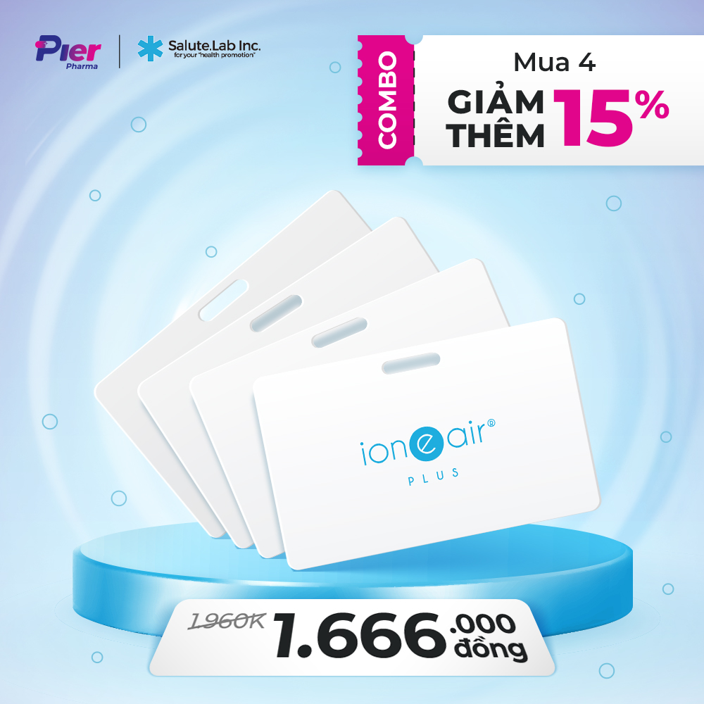 Combo 04 Thẻ lọc không khí - khử mùi ion e air Card Plus