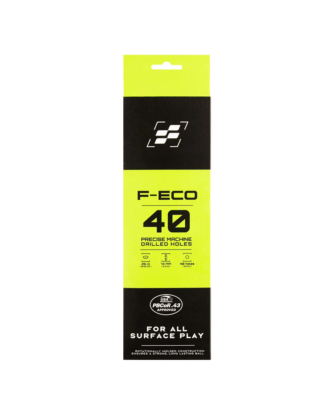 Bóng Pickleball Facolos F-Eco 48 lỗ (Hộp 3 quả)