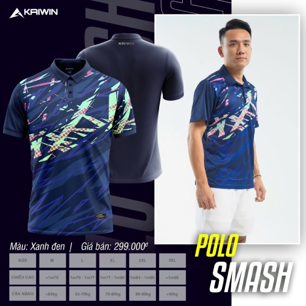 Áo Pickleball Kaiwin Smash NAM Xanh Navy