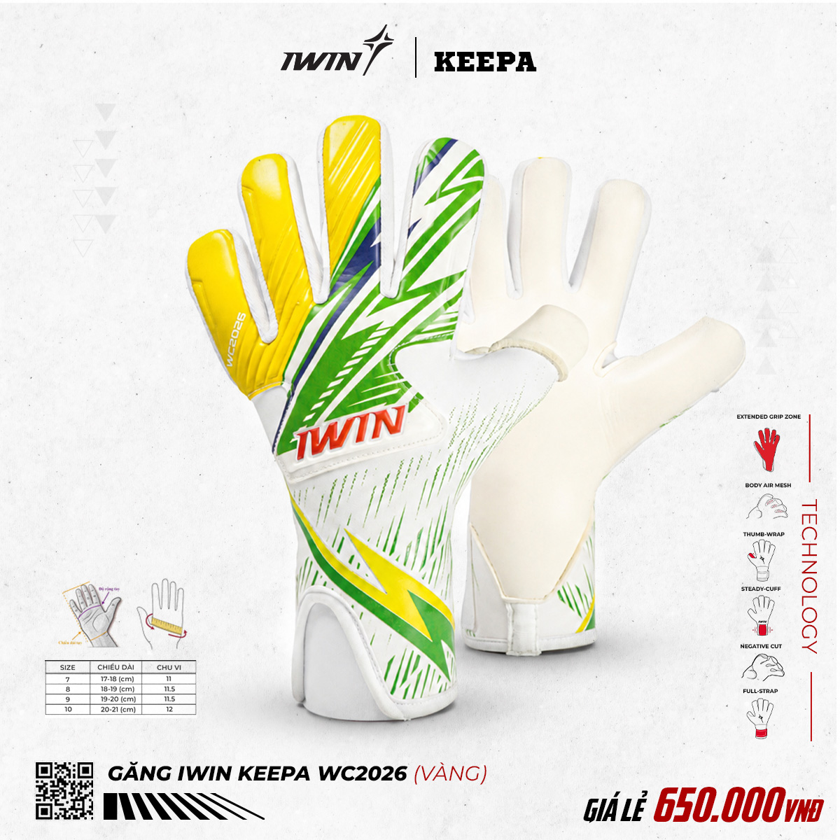 Găng tay thủ môn IWIN Keepa WC2026