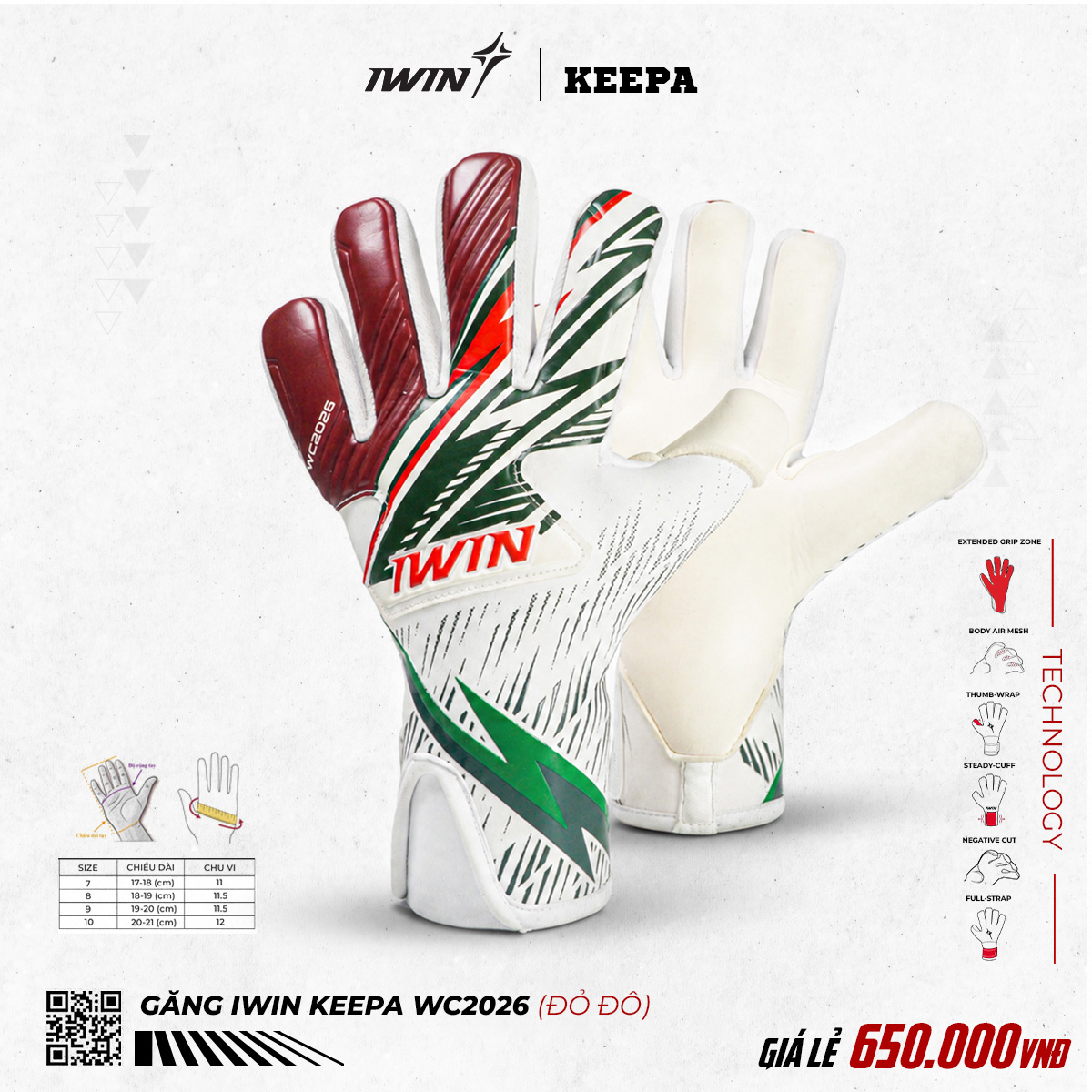 Găng tay thủ môn IWIN Keepa WC2026