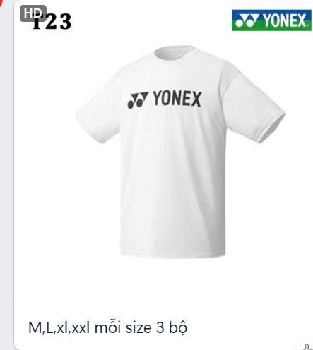 Áo Cầu Lông Thun Yonex Trắng T23