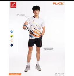 Áo Cầu Lông JP Flick Nam Trắng