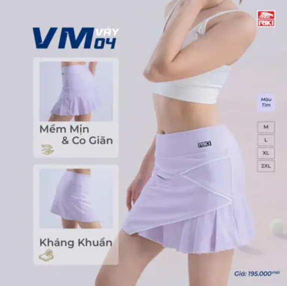 Váy Thể Thao Riki Advance Hồng Tím