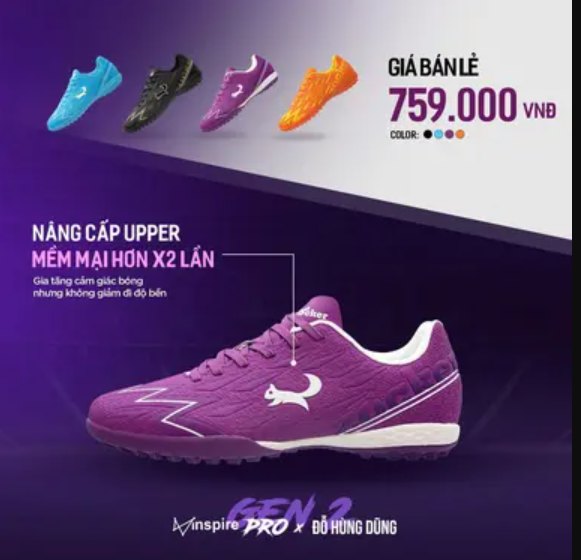 Giày Zocker Inspire Pro Gen 2 Tím