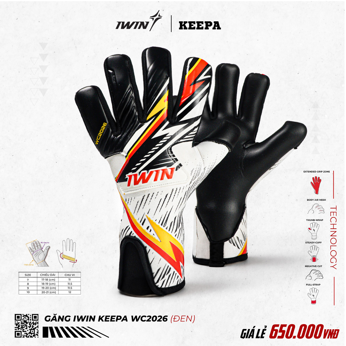 Găng tay thủ môn IWIN Keepa WC2026