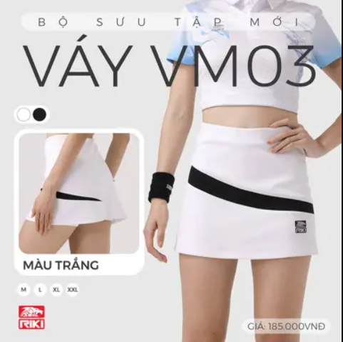 Váy Thể Thao Riki Velocity Trắng