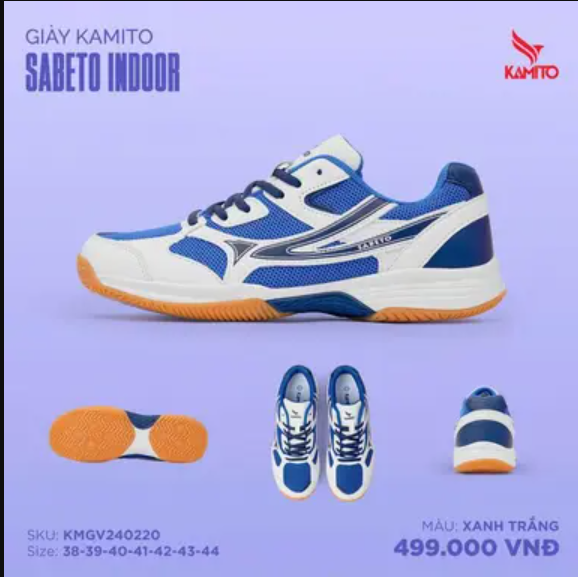 Giày Kamito Sabeto Indoor Xanh Trắng