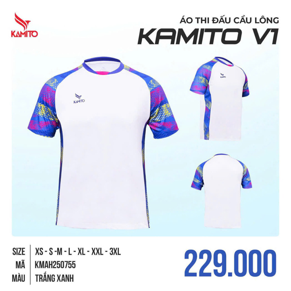 Áo Cầu Lông Kamito V1 Trắng