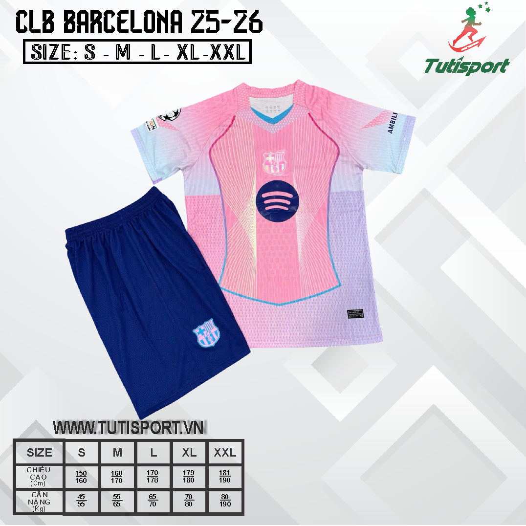 Quần Áo Bóng Đá CLB Barcelona Hồng Mùa 25/26