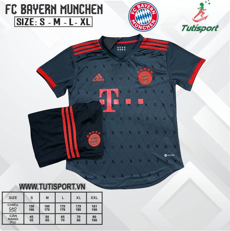 Áo Bóng Đá CLB Bayern Munich Đen 2022-2023
