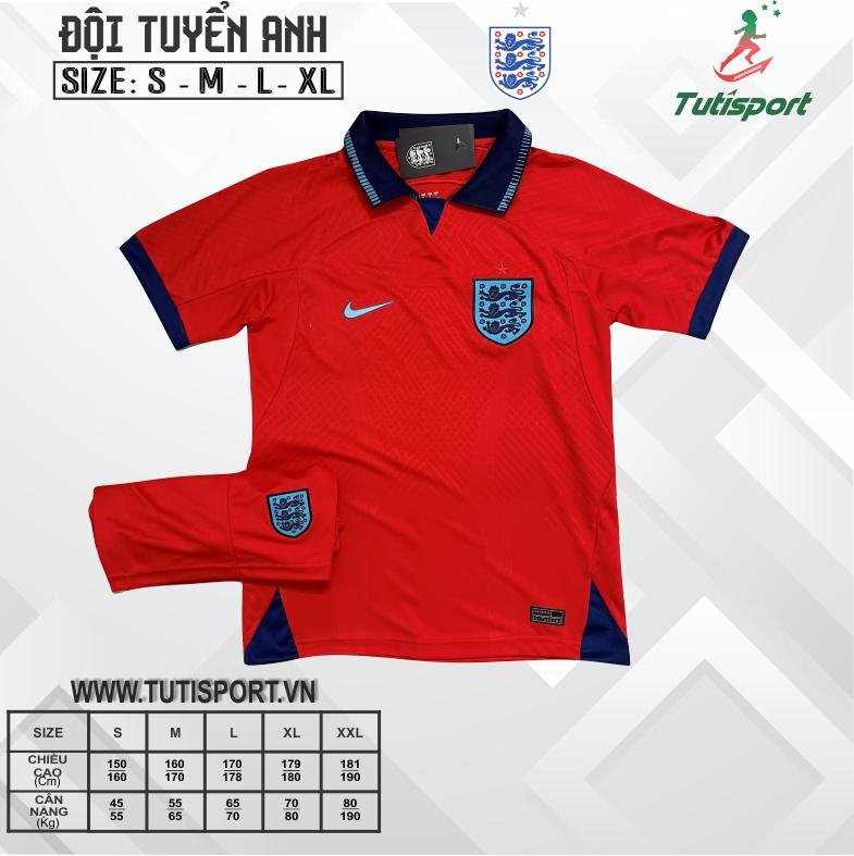 Áo Bóng Đá Đội Tuyển Anh Đỏ 2022