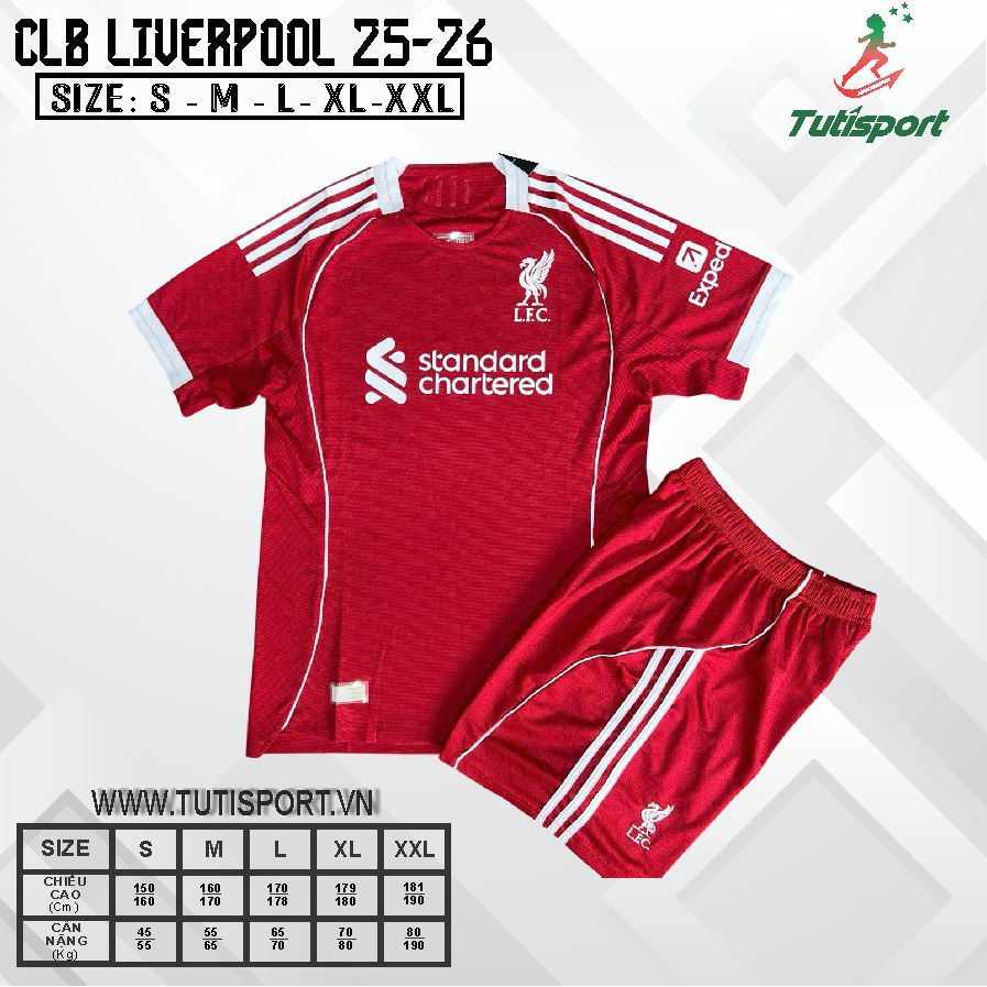 Quần Áo Bóng Đá Liverpool Đỏ 25/26