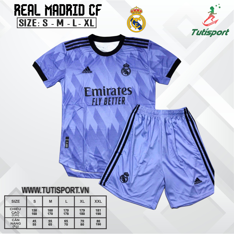 Áo Bóng Đá CLB Real Madrid Xanh 2022-2023