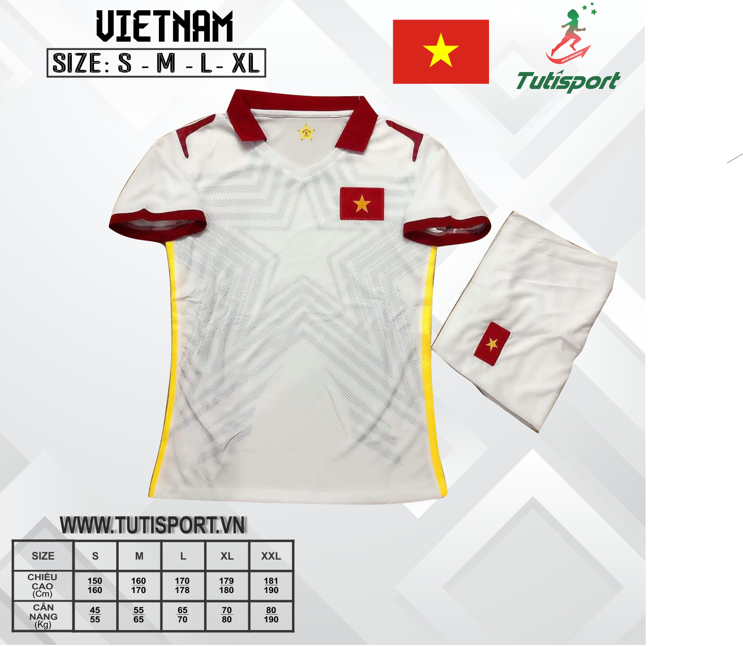 Áo Bóng Đá Đội Tuyển Việt Nam Trắng 2022