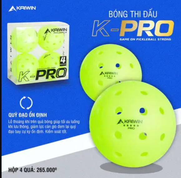 Bóng thi đấu Pickleball Kaiwin Pro (Hộp 4 quả)