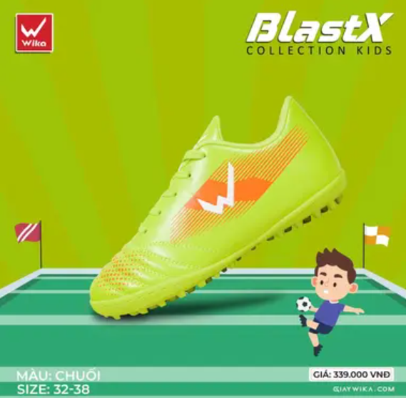 Giày trẻ em Wika BlastX Xanh Chuối