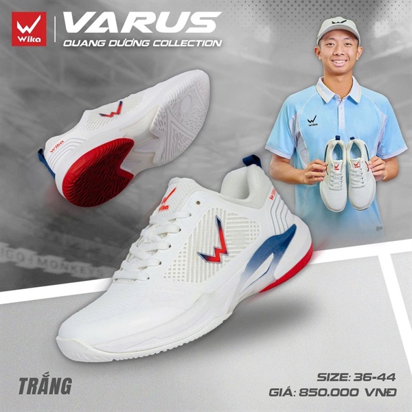 Giày pickleball WIKA VARUS Trắng Đỏ