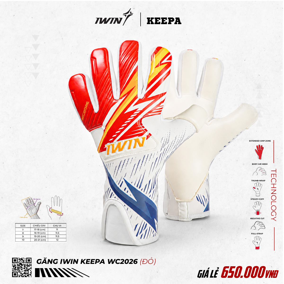Găng tay thủ môn IWIN Keepa WC2026