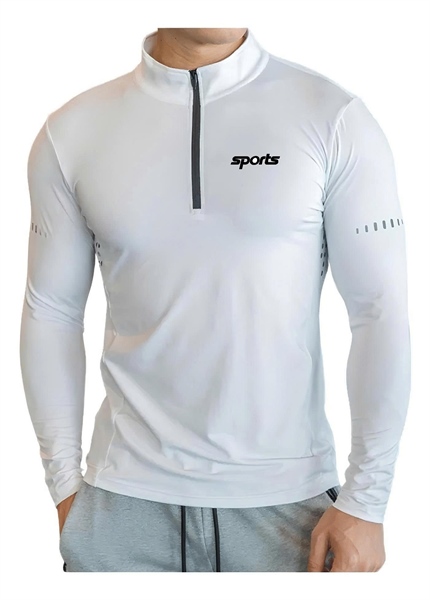 Áo body / gym cổ khóa KN Trắng
