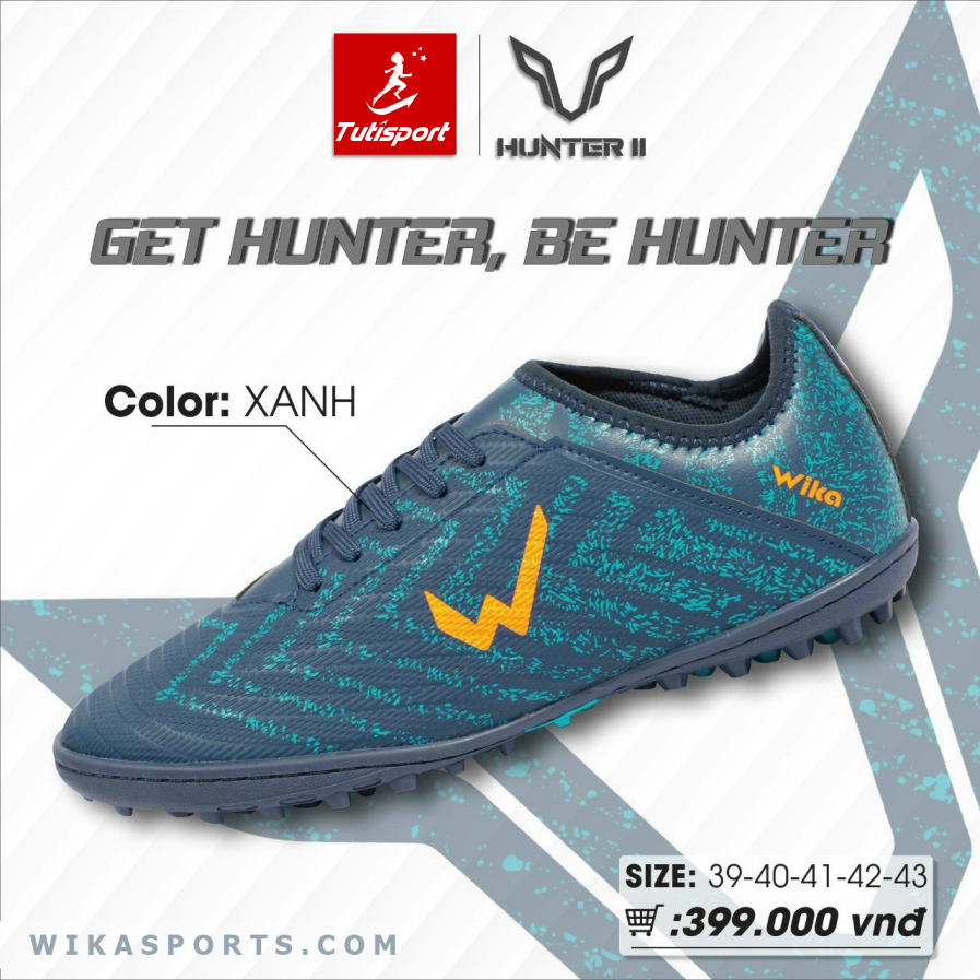 Giày Bóng Đá Wika Hunter II Xanh Dương