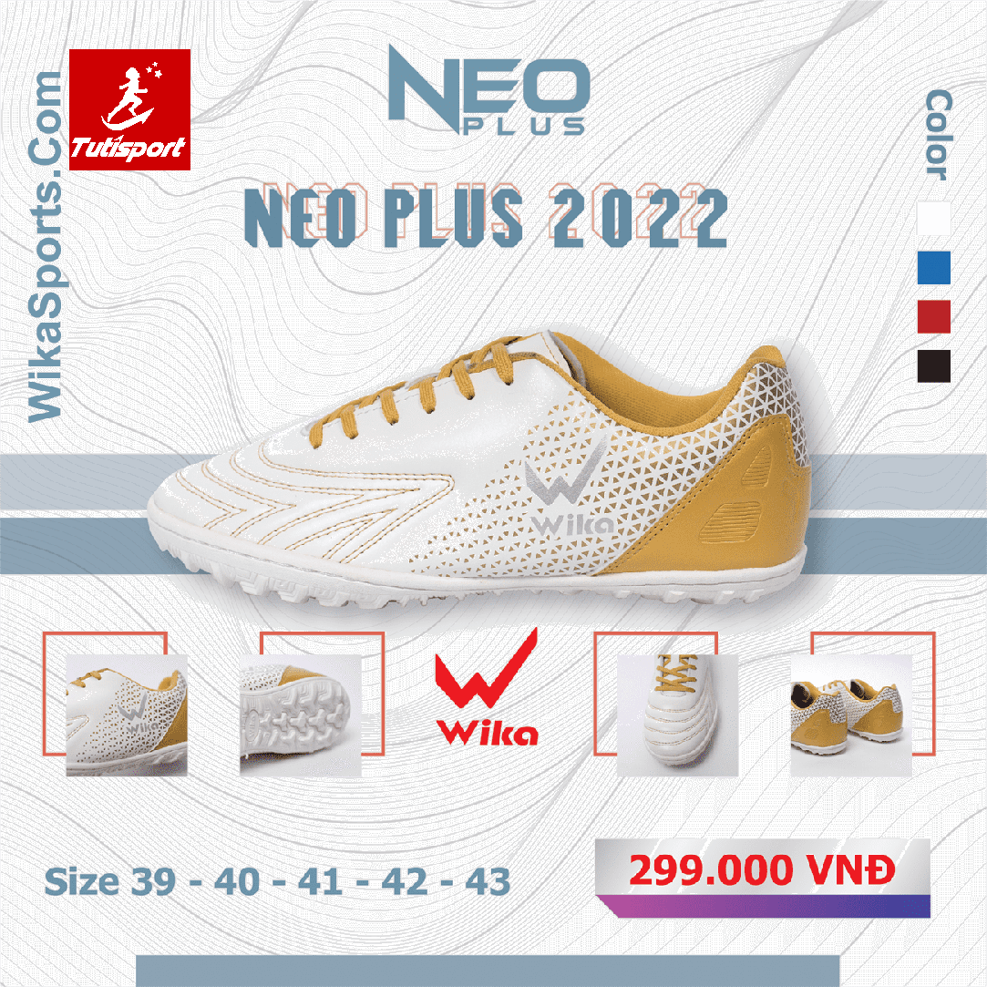 Giày đá bóng Wika NEO Plus trắng