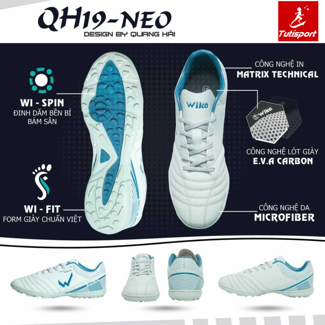 Giày đá bóng Wika QH19 NEO Quang Hải Xám