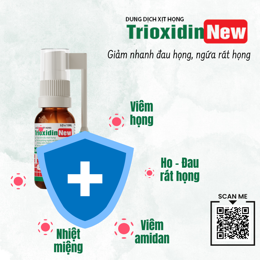 Xịt họng TRIOXIDIN NEW 15ml
