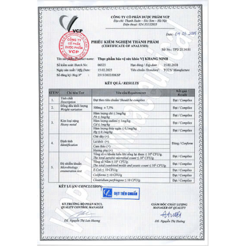 TPBVSK VỊ KHANG NINH - Hỗ trợ giảm acid dịch vị, giúp bảo vệ niêm mạc dạ dày - Hỗ trợ giảm nguy cơ viêm loét dạ dày tá tràng - Hộp 30 viên