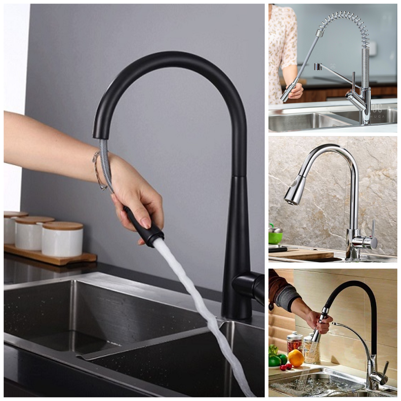 Vòi rửa bát dây rút: Sự lựa chọn hiện đại cho không gian bếp