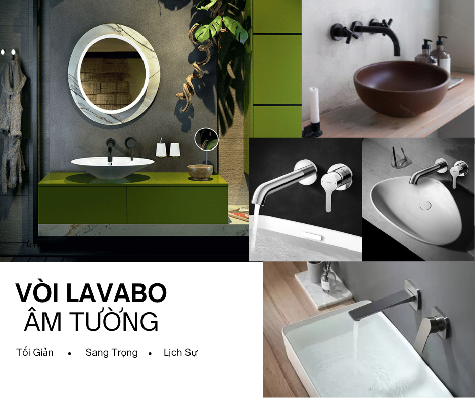 Vòi Lavabo âm tường : giải pháp tiết kiệm không gian phòng tắm