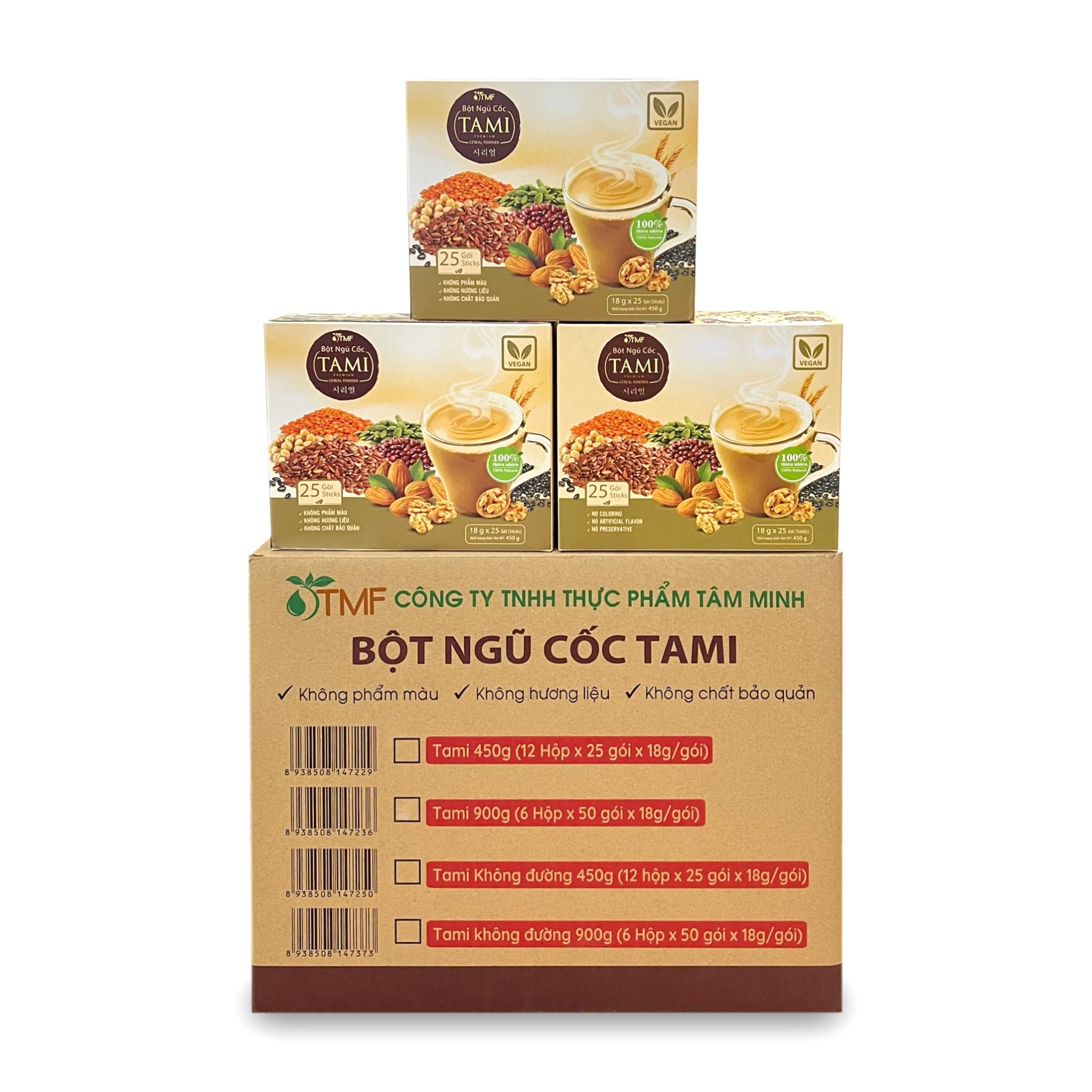 THÙNG 12 HỘP NGŨ CỐC TAMI 450G