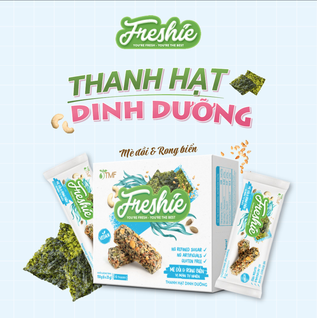 THANH HẠT DINH DƯỠNG FRESHIE - MÈ ĐỒI & RONG BIỂN