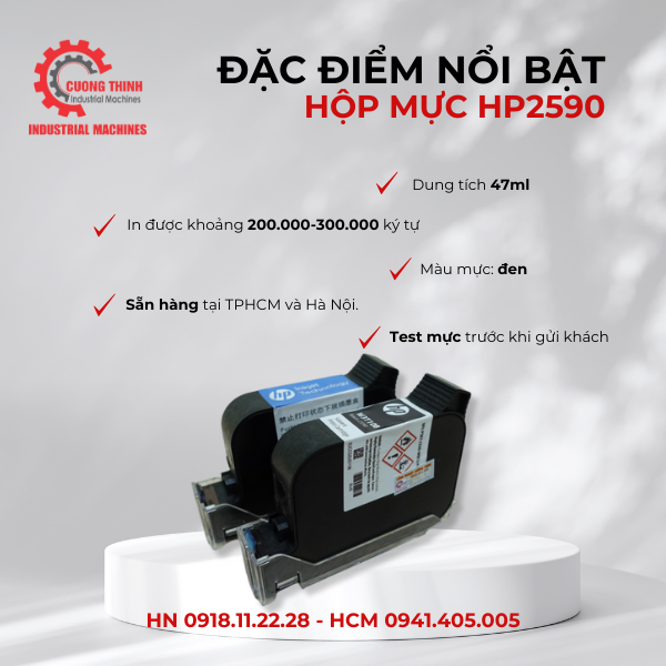đặc điểm Mực in sử dụng cho máy in date cầm tay mã HP2590