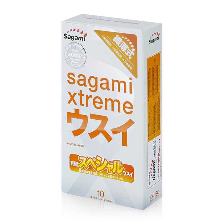 Bao cao su Sagami Xtreme Superthin siêu mỏng hộp 10 cái