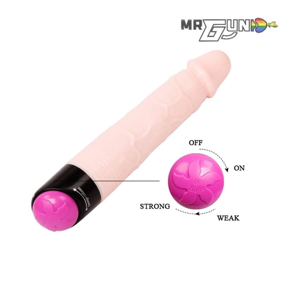 Dương vật cây giả 2 pin silicon xoay - Baile