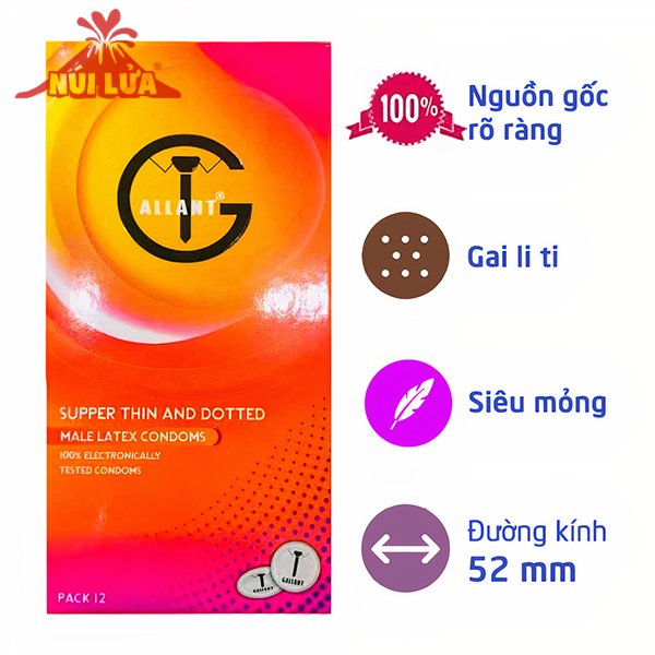 bao cao su gallant thin dotted gai nhám 12s
