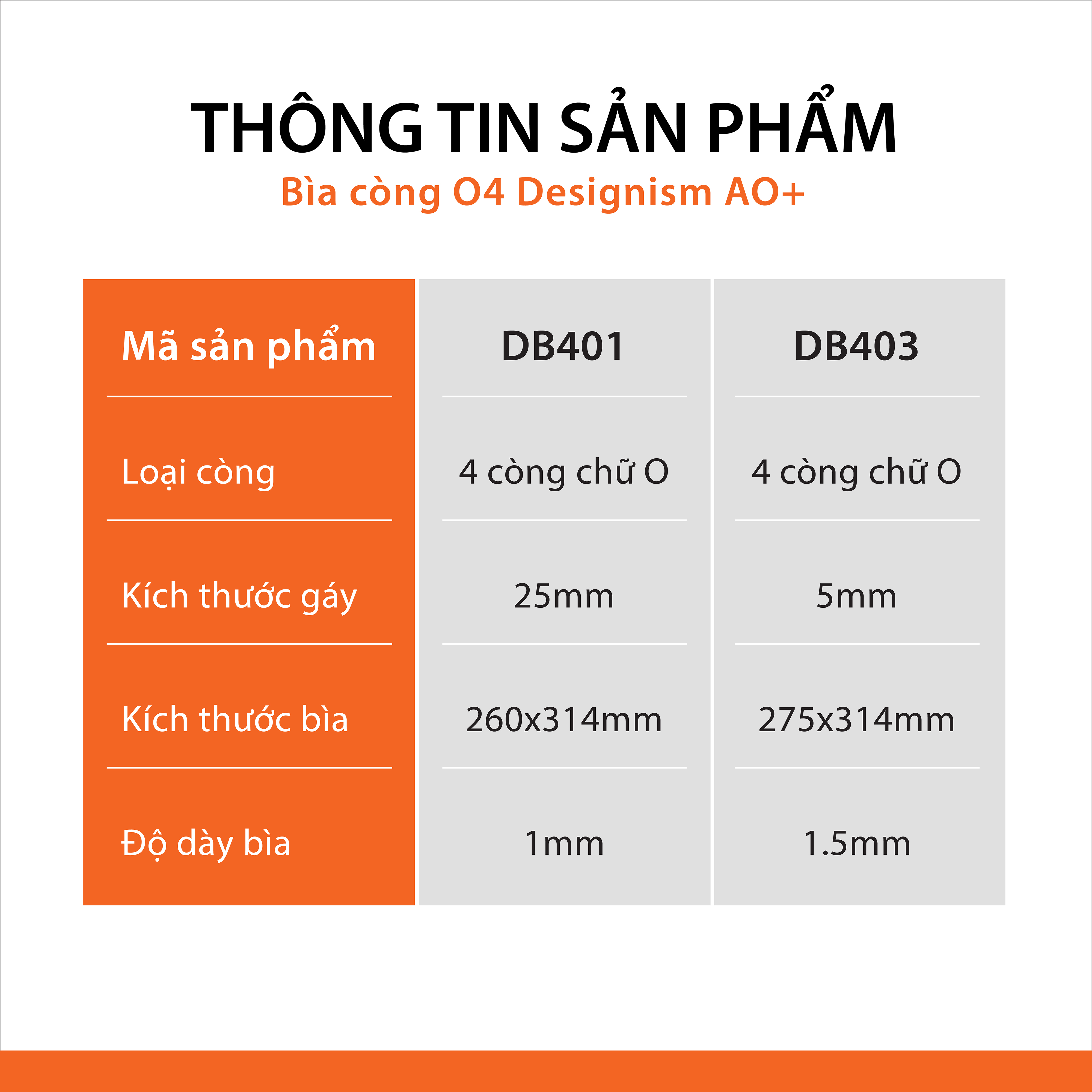 Bìa còng O4 Designism AO+ DB401/DB403