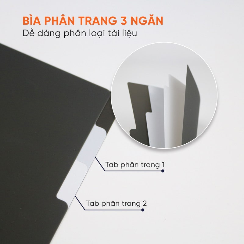 Bìa Lá 3 Ngăn Phân Trang A4 LH303