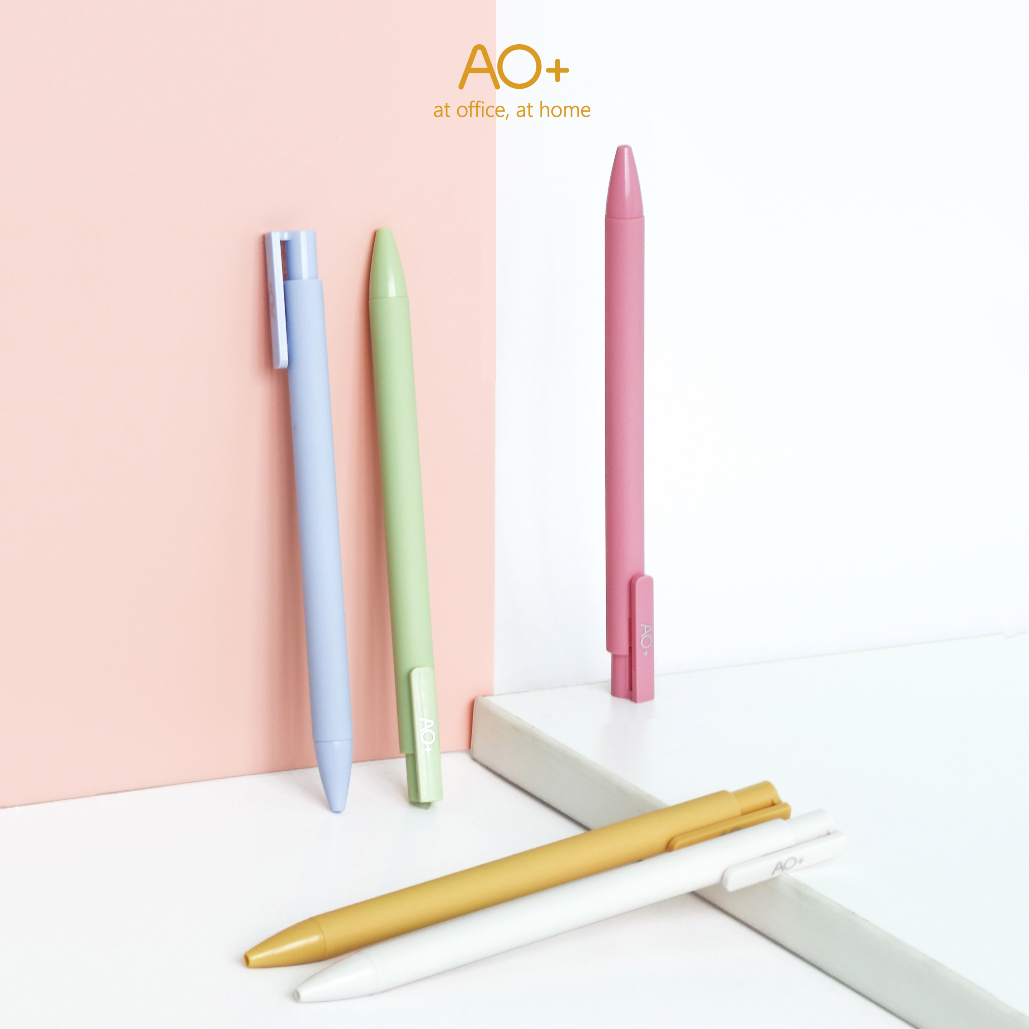 Bút Bi Gel Bấm AO+ Mực Đen BG101