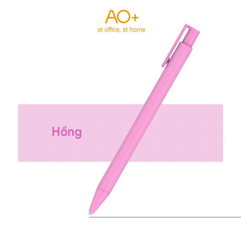 Bút Bi Gel Bấm AO+ Mực Đen BG101