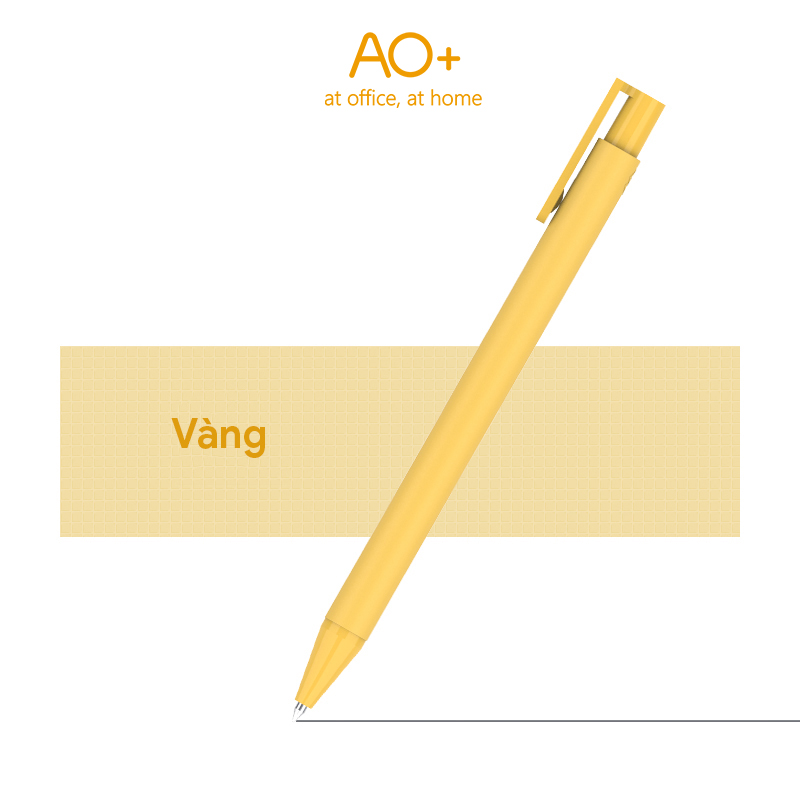 Bút Bi Gel Bấm AO+ Mực Đen BG101
