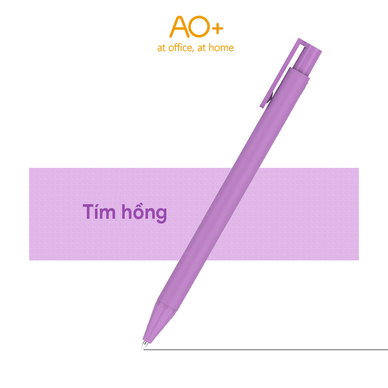 Bút Bi Gel Bấm AO+ Mực Đen BG101