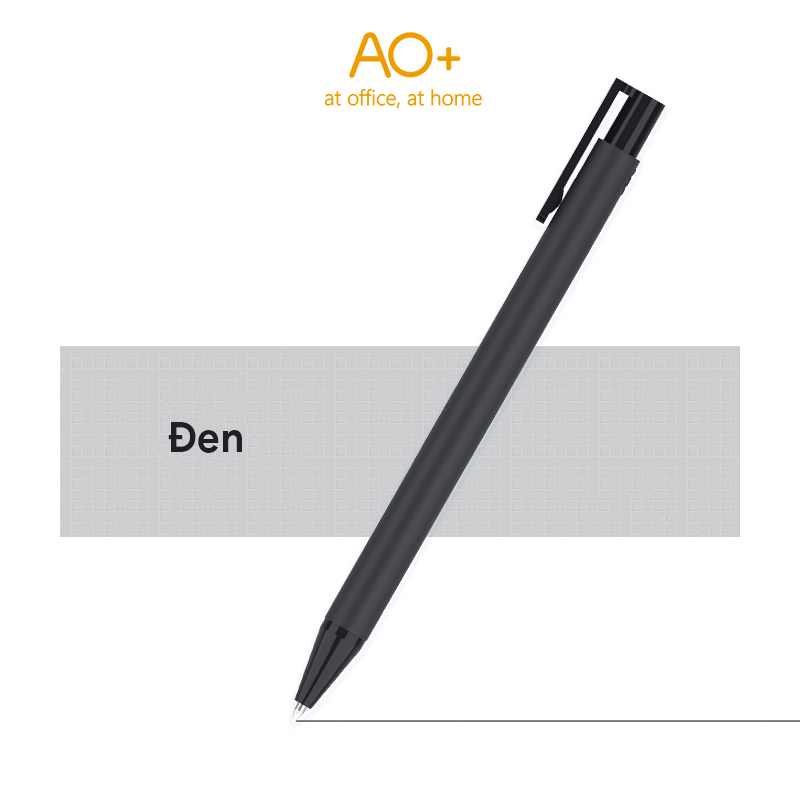 Bút Bi Gel Bấm AO+ Mực Đen BG101