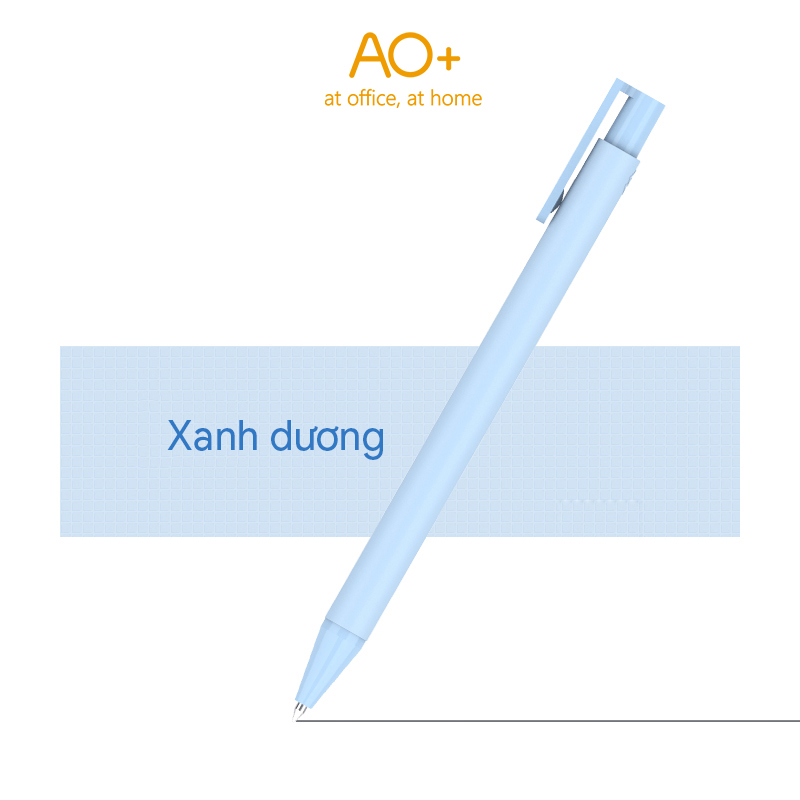 Bút Bi Gel Bấm AO+ Mực Đen BG101