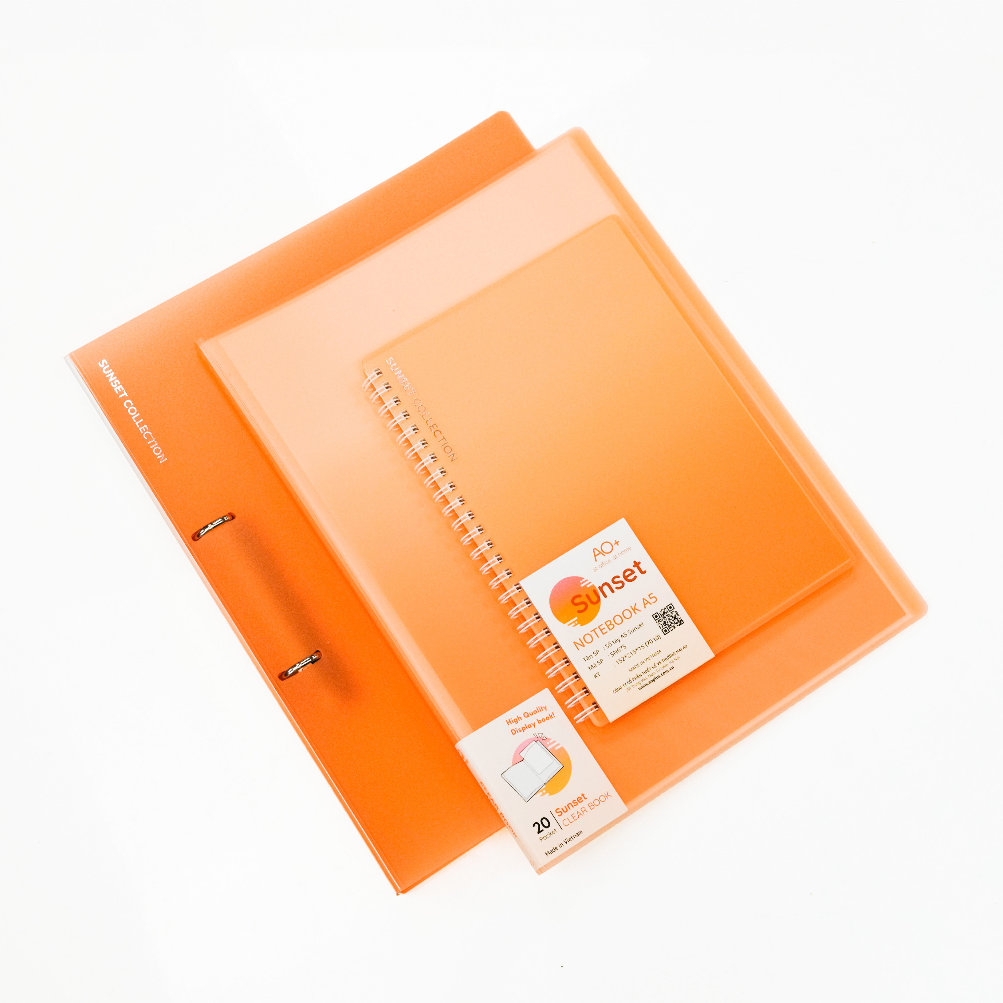 [Combo Sunset 2] Sổ tay A5 + Bìa lá A4 + Bìa còng D2