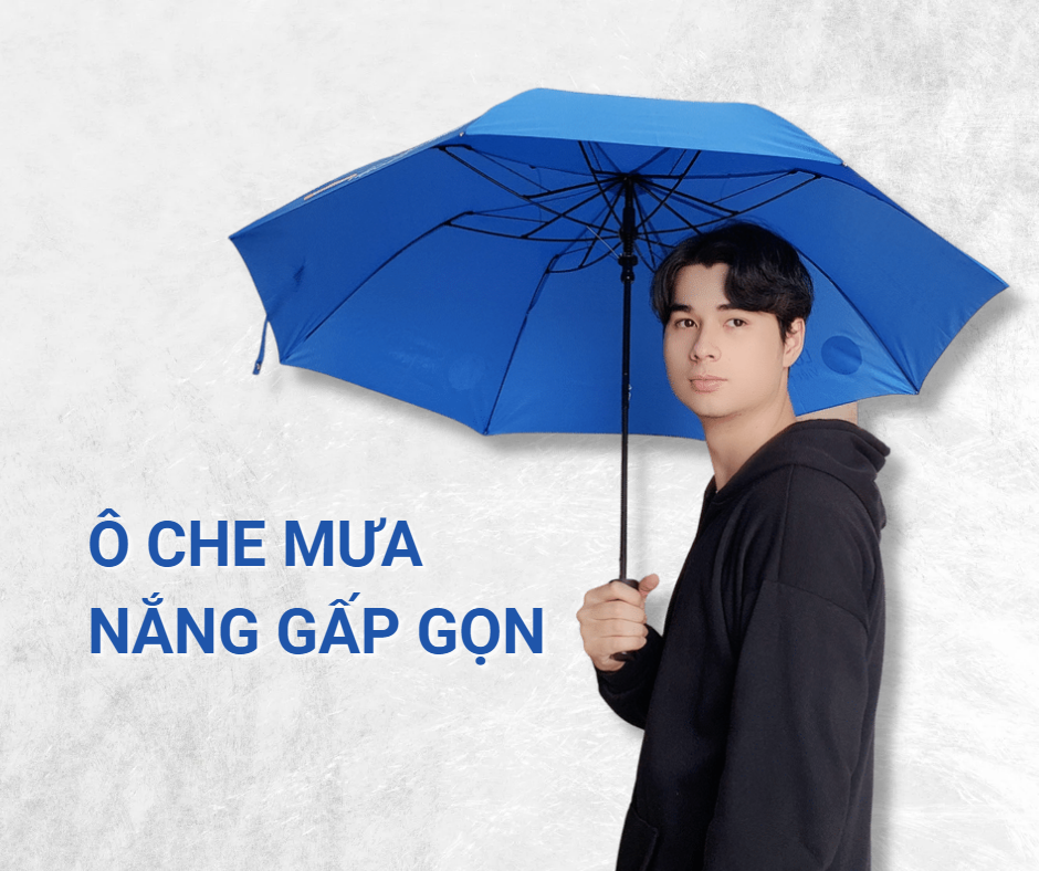 Ô Gấp Gọn Cao Cấp In Logo Lời Sự Sống (Màu Xanh)